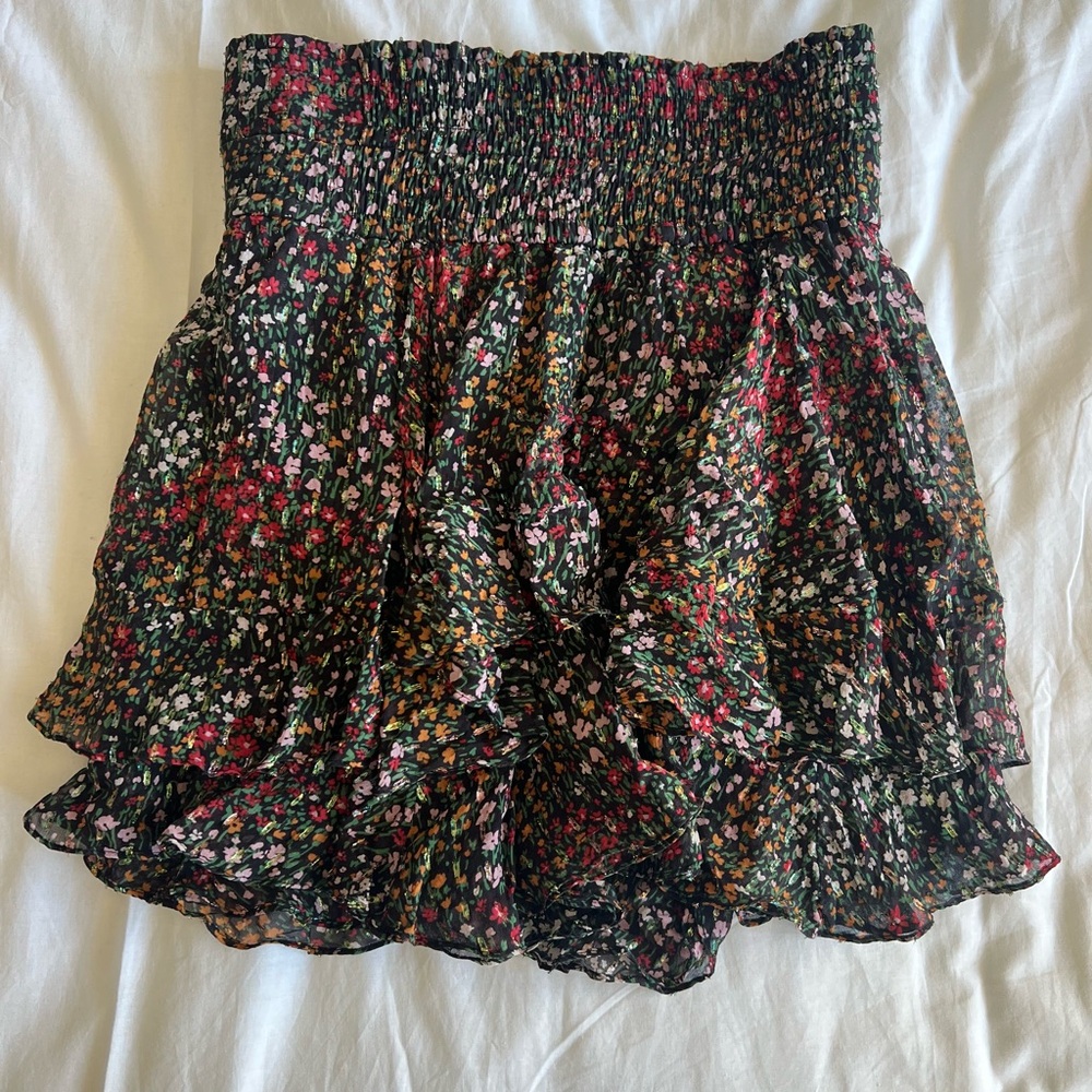 A.L.C Floral Mini Silk Skirt